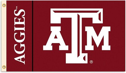 BSI PRODUCTS, INC. - Texas A&M Aggies 3’x5’ Flag with Heavy-Duty Brass Grommets - TAMU Football, Basketball & Baseball Pride - High Durability - Designed for Indoor or Outdoor Use - Great Gift Idea in Saudi Arabia