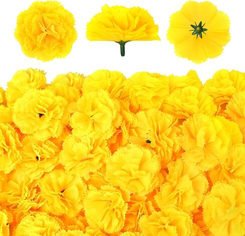Hommtina 40 Pcs Marigold Flowers Silk Artificial Marigold Flowers, Mexican Flowers Decoration for Baby Shower Wedding Party Decoration Halloween Christmas New Year Decor in Saudi Arabia
