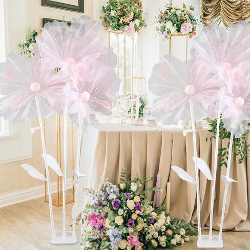 Hotop 1 Set 5.5 ft Wedding Giant Flowers Decorations Huge Artificial Flowers with Standing Base Wedding Decorations for Reception Artificial Banquet for Outdoor Ceremony Church (Colorful) in Saudi Arabia