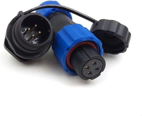 SD13 4pin Waterproof Power Cable Connector, IP68 4pin Plug and Socket, auto Electrical Power Connector Plug(Female)-Socket(Male) (4pin, Panel Moun) in Saudi Arabia