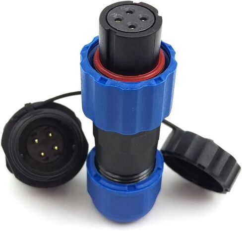 SD13 4pin Waterproof Power Cable Connector, IP68 4pin Plug and Socket, auto Electrical Power Connector Plug(Female)-Socket(Male) (4pin, Panel Moun) in Saudi Arabia