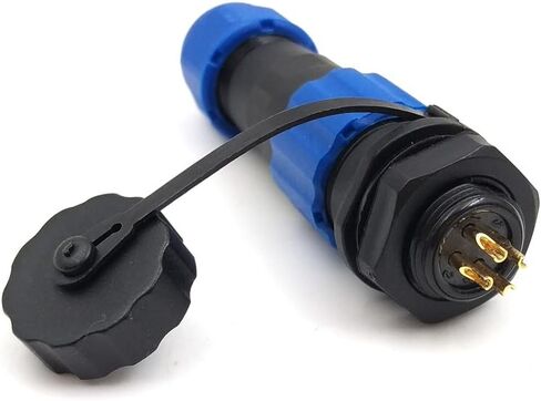 SD13 4pin Waterproof Power Cable Connector, IP68 4pin Plug and Socket, auto Electrical Power Connector Plug(Female)-Socket(Male) (4pin, Panel Moun) in Saudi Arabia