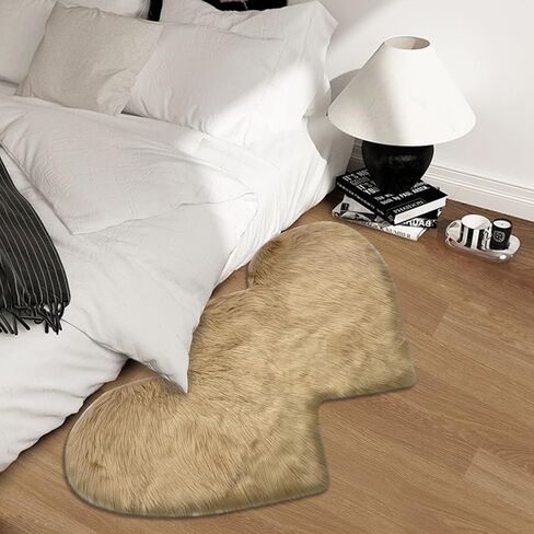 ABREEZE Dark Fluffy Rug, Heart Shape Rug, Heart Runner Rug, Non-Slip Runner Rug, Solid Color Carpet for Living Room Bedroom Home Decor 24"x47" in Saudi Arabia