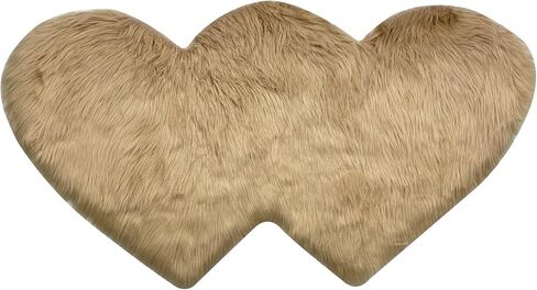 ABREEZE Dark Fluffy Rug, Heart Shape Rug, Heart Runner Rug, Non-Slip Runner Rug, Solid Color Carpet for Living Room Bedroom Home Decor 24"x47" in Saudi Arabia