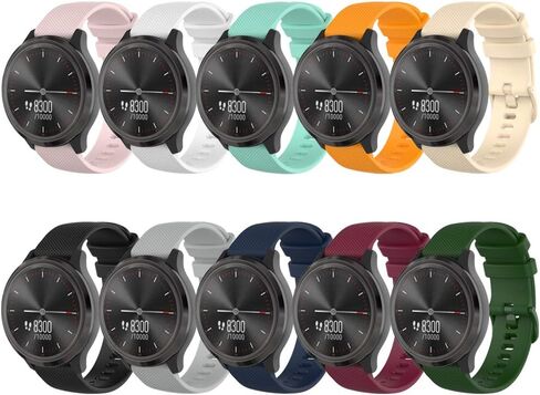 حزام لـ Garmin Vivomove 3، سوار ساعة بديل من السيليكون الناعم لـ Garmin Vivomove 3 / Vivomove Luxe/Vivomove Style/Venu/Vivomove/Vivomove HR Sport Style (عرض 20 ملم) (بدون متعقب) in Kuwait