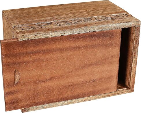 الجرار الخشبية المحفورة على شكل فراش لرماد الإنسان، بني داكن، الجرار التذكارية من الخشب الهندي الطبيعي للكلاب، الجرار الخشبية المصنوعة يدويًا، صندوق خشبي (كبير - 7 × 5 × 3.75 بوصة) in Kuwait