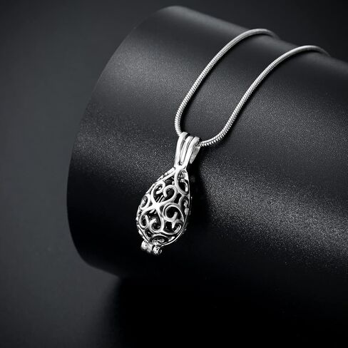 Cremation Urn Memorial Pendant Necklace with Hollow Urn Cremation Jewelry for Ashes Teardrop Keepsake Necklace Memorial Cremation Gift for Human Gift for Loss of Loved One in Saudi Arabia