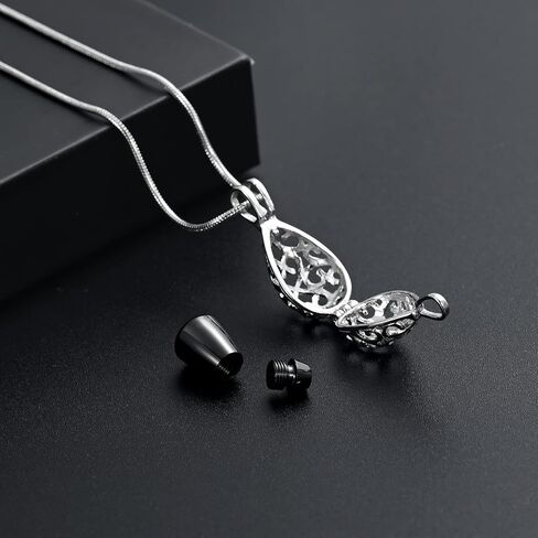Cremation Urn Memorial Pendant Necklace with Hollow Urn Cremation Jewelry for Ashes Teardrop Keepsake Necklace Memorial Cremation Gift for Human Gift for Loss of Loved One in Saudi Arabia