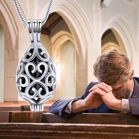 Cremation Urn Memorial Pendant Necklace with Hollow Urn Cremation Jewelry for Ashes Teardrop Keepsake Necklace Memorial Cremation Gift for Human Gift for Loss of Loved One in Saudi Arabia