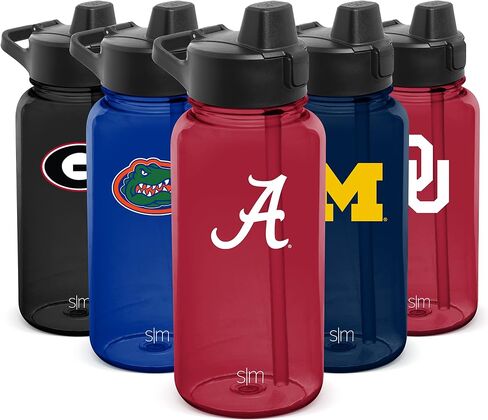 Simple Modern Officially Licensed Collegiate University Tritan Plastic BPA-Free Water Bottle with Push-Button Silicone Straw Lid | Summit Collection | 32oz in Saudi Arabia