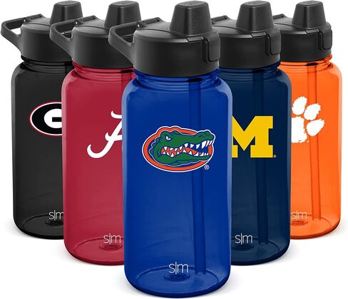 Simple Modern Officially Licensed Collegiate University Tritan Plastic BPA-Free Water Bottle with Push-Button Silicone Straw Lid | Summit Collection | 32oz in Saudi Arabia
