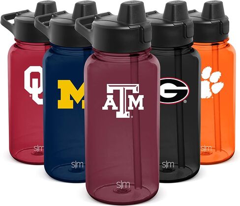 Simple Modern Officially Licensed Collegiate University Tritan Plastic BPA-Free Water Bottle with Push-Button Silicone Straw Lid | Summit Collection | 32oz in Saudi Arabia