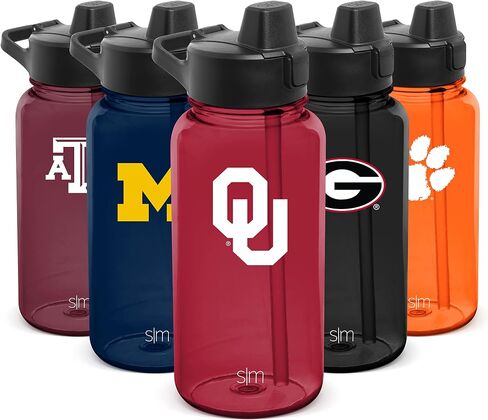 Simple Modern Officially Licensed Collegiate University Tritan Plastic BPA-Free Water Bottle with Push-Button Silicone Straw Lid | Summit Collection | 32oz in Saudi Arabia