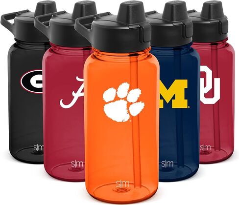 Simple Modern Officially Licensed Collegiate University Tritan Plastic BPA-Free Water Bottle with Push-Button Silicone Straw Lid | Summit Collection | 32oz in Saudi Arabia