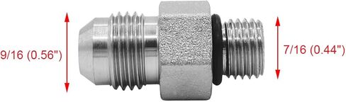 (4-PACK) 6400-06-04-O Hydraulic Hose Adapter Fitting 3/8" Male JIC 37° Flare (9/16"-18UNF) × 1/4" Male O-Ring Boss (7/16"-20UNF) SAE Straight Pipe Joints Tube Connector Carbon Steel in Saudi Arabia