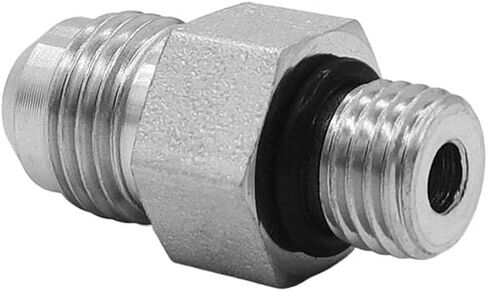 (4-PACK) 6400-06-04-O Hydraulic Hose Adapter Fitting 3/8" Male JIC 37° Flare (9/16"-18UNF) × 1/4" Male O-Ring Boss (7/16"-20UNF) SAE Straight Pipe Joints Tube Connector Carbon Steel in Saudi Arabia