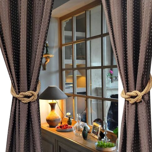 WINTTEN's Set of 2 Jute Rope Curtain Tie-Back/reef or square knot tie back/Nautical Tiebacks/Rope Curtain Tie Backs/Rope Curtain Holder/Nautical Decor/Window tie Back/tie Back in Saudi Arabia