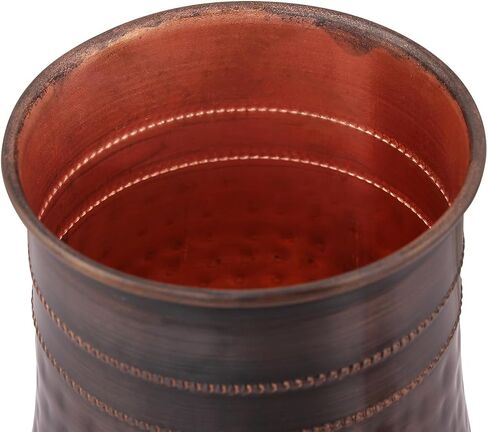 AAYUVEDA® Hammered Pure Copper Bedroom Water Bottle 34oz, with In-Built Tumbler (Loose Lid, Pack of 1) in Saudi Arabia