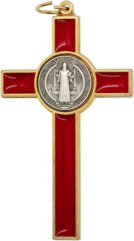 Saint Benedict Medal Crucifix | Patron Saint of Students and Europe | Includes Case and Cord | Great Catholic Gift for First Holy Communion and Confirmation (Black) in Saudi Arabia