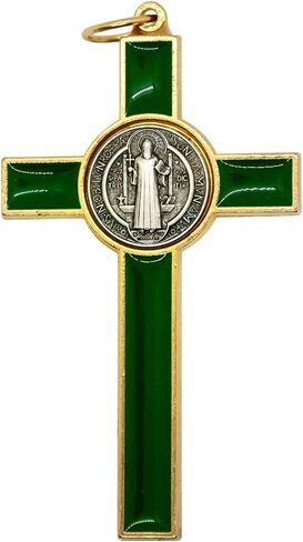 Saint Benedict Medal Crucifix | Patron Saint of Students and Europe | Includes Case and Cord | Great Catholic Gift for First Holy Communion and Confirmation (Black) in Saudi Arabia