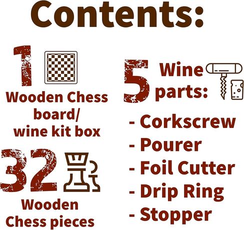 Chess Board and cork screw wine bottle opener set by AROME in Kuwait