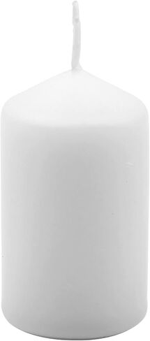Hofer Ivory Pillar Candles - Set of 20 Unscented Small Candles in Bulk - 1.57 x 2.76 Inch - 11 Hours Long Burning Decorative Candles - Dripless Wax - Smokeless Wick - RAL Quality - Made in Austria in Saudi Arabia