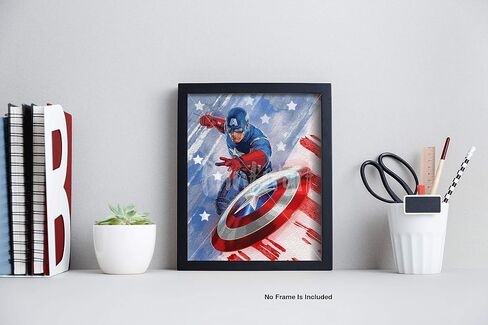 Superhero Watercolor Prints,Posters for Boys Room,Superhero Bedroom Decor for Boys,Superhero Wall Poster,Boy Nursery Decor,Kids Room Decorations for Boys,8x10 Inches UNFRAMED Set of 6 by PRINT'N'ART in Saudi Arabia