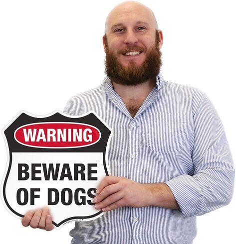 SmartSign Warning Beware of Dogs Decal Set | One 3.75"x5.5" & Two 2.75"x4" Reflective Adhesive Labels/Sticker in Saudi Arabia