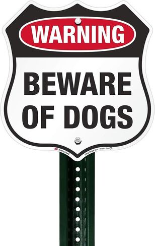 SmartSign Warning Beware of Dogs Decal Set | One 3.75"x5.5" & Two 2.75"x4" Reflective Adhesive Labels/Sticker in Saudi Arabia