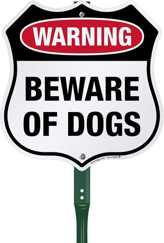 SmartSign Warning Beware of Dogs Decal Set | One 3.75"x5.5" & Two 2.75"x4" Reflective Adhesive Labels/Sticker in Saudi Arabia
