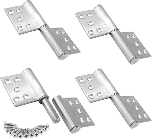 5 Inch Heavy Duty Lift Off Hinges, 304 Stainless Steel Detachable Door Hinge with 10 Mounting Countersunk Holes, Lift Off Hinges for Window Cabinet Door, Set of 4 in Saudi Arabia