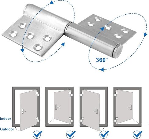 5 Inch Heavy Duty Lift Off Hinges, 304 Stainless Steel Detachable Door Hinge with 10 Mounting Countersunk Holes, Lift Off Hinges for Window Cabinet Door, Set of 4 in Saudi Arabia
