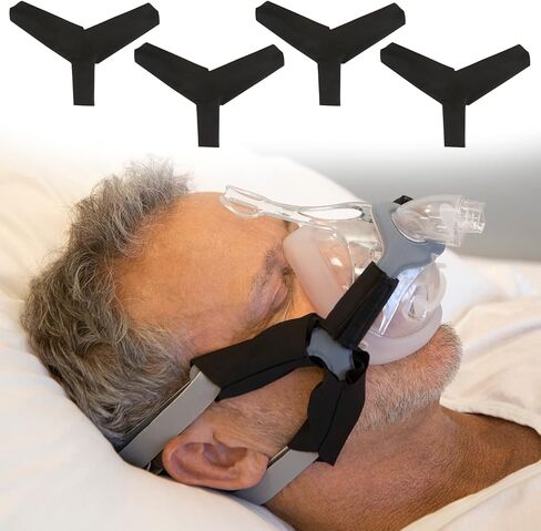 Vive CPAP Strap Covers (4 Pack, Black) - CPAP Mask Cover Soft to Remove Red Cheek Line Marks - CPAP Headgear Strap Cover to Reduce Pressure - CPAP Hair Protector and Face Cushion Pads - CPAP Supplies in Saudi Arabia