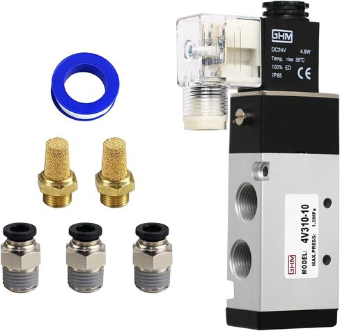 GHM Pneumatics Solenoid Valve 1/4''npt DC12V 3Way2Position Single Coil Pilot-Operated Electric Solenoid Valve 4V310-10 in Saudi Arabia