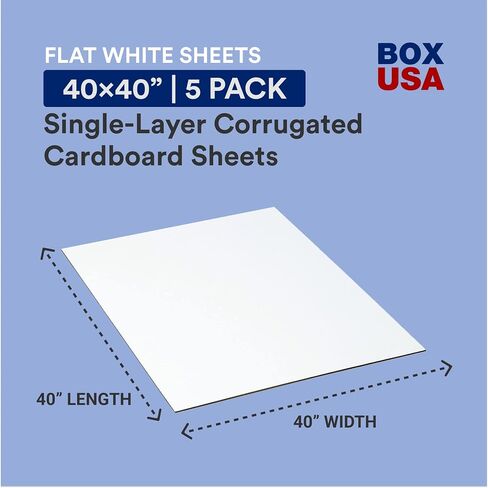BOX USA Moving Corrugated Sheets large, 36"L x 36"W, 5-Pack | Corrugated Cardboard Sheets for Packing, Shipping and Storage 36x36 in Saudi Arabia