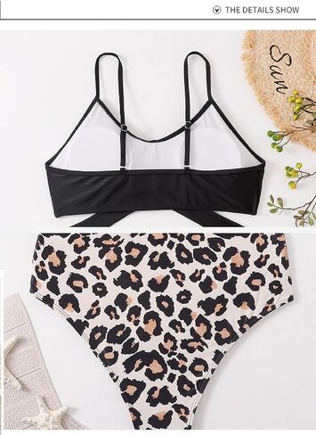 Women's Bikini Two Piece Swimsuit Front Cross Back Lace Up Adjustable Bathing Suit in Saudi Arabia