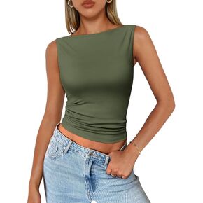 Trendy Queen Women Going Out Casual Tank Tops Spring Summer Basic Cute 2024 Sleeveless Shirt Y2K Fashion Outfits Clothes