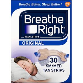 Breathe Right Nasal Strips Original Tan Small/Medium 30 ea (Pack of 5)