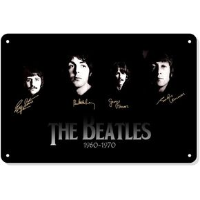 The Beatles Wall Decor - The Beatles Metal Tin Signs,Beatles Retro Art Wall Poster,Beatles Themed Birthday Party Decorations12x8 Inch
