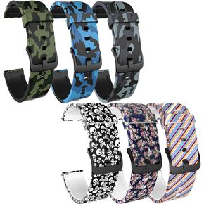 FitTurn Pattern Bands for Garmin Forerunner 165/165 Music/645/645 Music/245/245 Music/45/45s/35/55/158 Fitness Tracker for Women Men Replacement Silicone Bracelet Watch Bands Sport Strap Wristbands