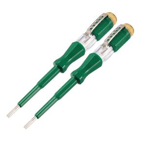 uxcell Voltage Tester AC 100-500V with 3mm Slotted Screwdriver with Clip for Circuit Test, Green, Pack of 2