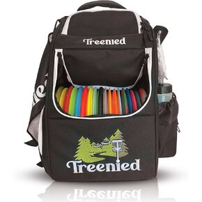 Disc Golf Bag | Disc Golf Backpack for 24 Discs. Putter Pocket, 4 Disc Golf Accessory Pockets Storage, and Water Bottle Holder | Disc Golf Gear for Men | Black