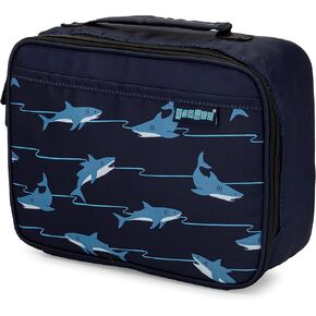 Yumbox Classic Lunch Bag. (Navy Blue) Kids Lunchbox, Insulated, Water Resistant wipe clean Fabric, Fun Kids Prints, Interior and Exterior Pockets with Zip Closure, sturdy handle, spacious.