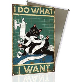Vintage Black Cat Signs, So Fresh And So Clean Clean Bathroom Cat Sign, Funny Cats Sign Wall Decor for Bathroom Retro Cat Metal Tin Sign, Cat Metal Poster Gift For Cat Lovers 8x12″ in Saudi Arabia