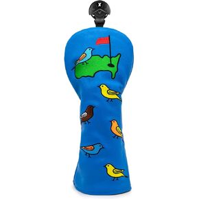 Birdie&Green Golf Club Covers for Driver, Fairway, Hybrids - 4 Options - Golf Driver Headcover/Golf Fairway Wood Head Cover/Hybrid Club Head Cover for Men Golfer - Black Synthetic Leather