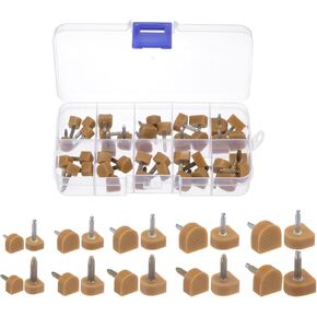 20 Pairs High Heel Replacement Tips Kit 8/9/10/11/12mm U Shaped Shoes Heel Repair Protectors Caps Dowels for High Heel Shoes, Beige