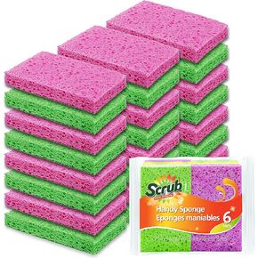 Cleaning Scrub Sponge by SCRUBIT - Kitchen Dish Sponges for Dishes, Pots Pans & More - 24 Pack - Colors May Vary-