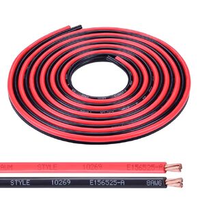 iGreely Flexible 10 Gauge Wire 30 Feet Stranded Oxygen Free Copper Electrical Wire for Solar Panel Automotive Car Marine Boat Speaker LED Light Wiring 10 AWG