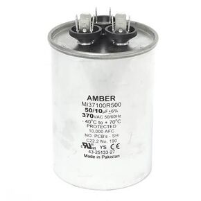 43-25133-27 -Rheem OEM Round Replacement Dual Run Capacitor 50 + 10 UF/MFD 370 Volt