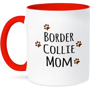 3dRose Border Collie Dog Mom Mug, 1 Count (Pack of 1), Black